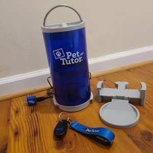 Pet Tutor food dispensing robot with stand and remote